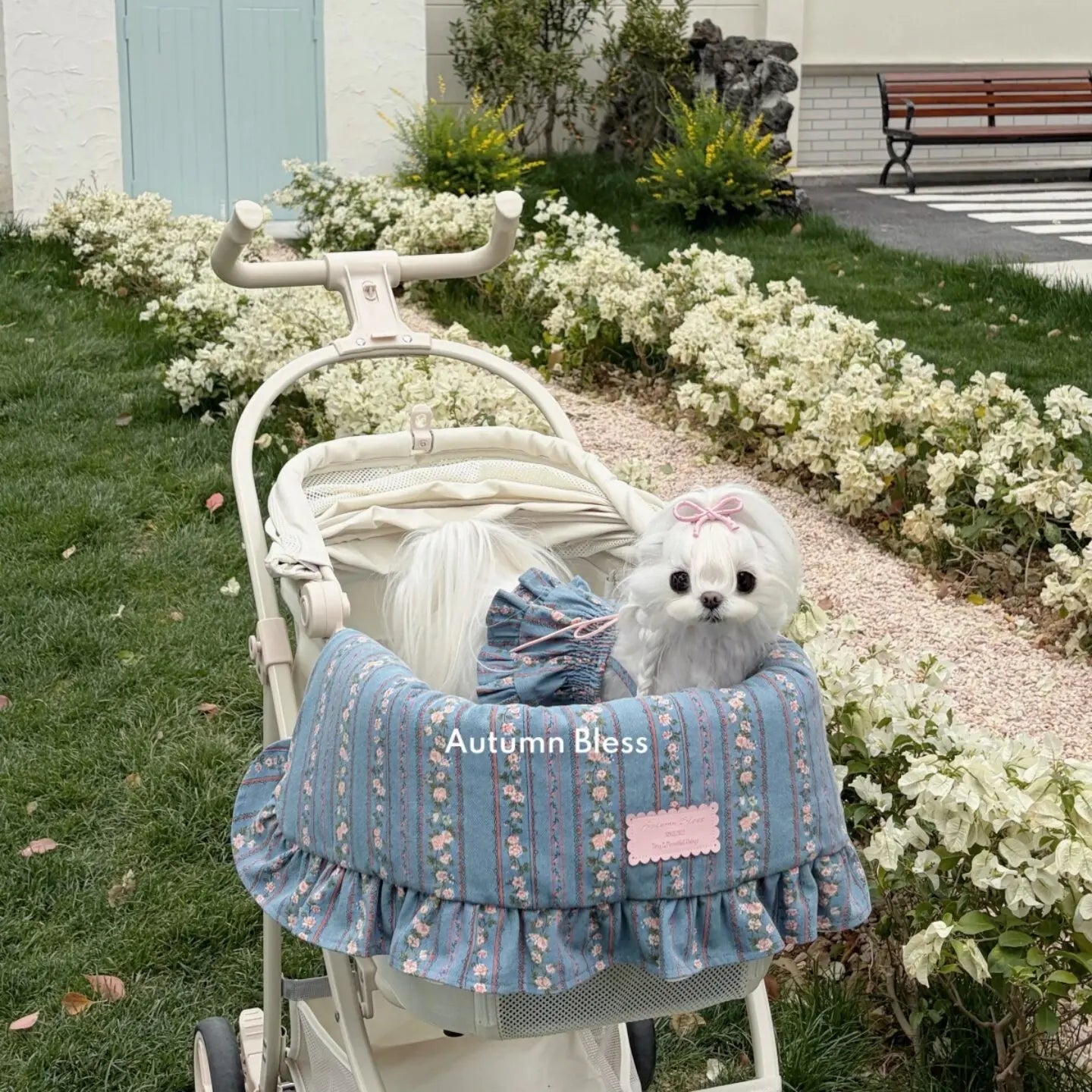 Autumn Bless Vintage Floral Denim Cart Guard