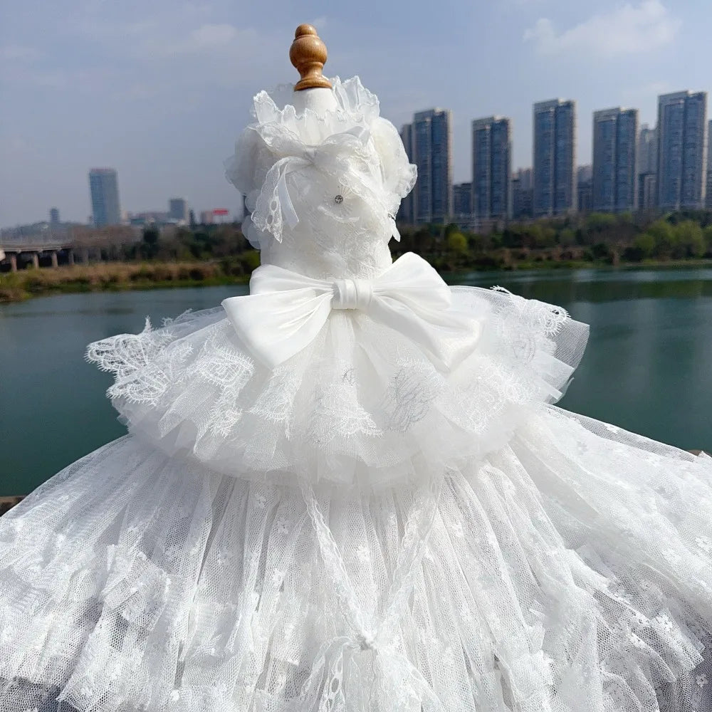 The Giselle - Premium Lace Pet Wedding Dress