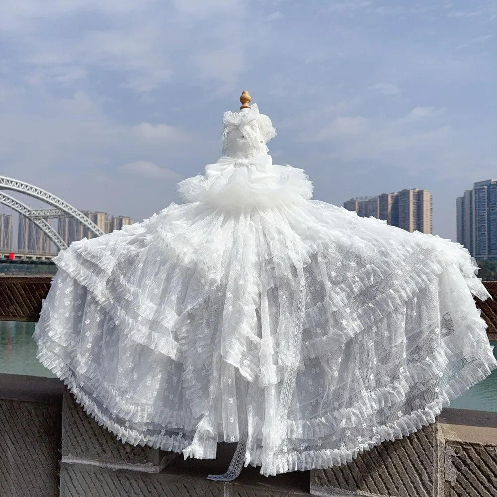 The Giselle - Premium Lace Pet Wedding Dress
