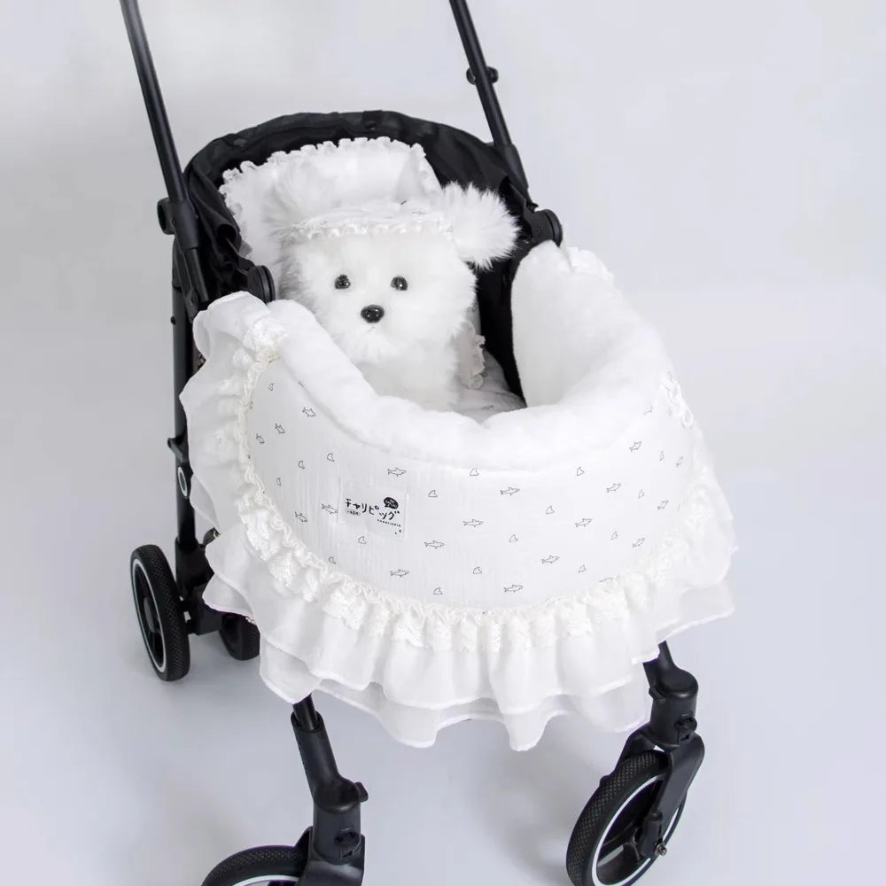 White Lace - Dog Stroller Mattress Set