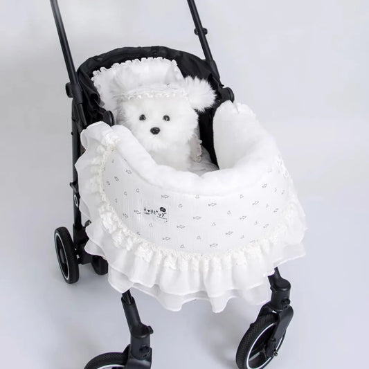 White Lace - Dog Stroller Mattress Set