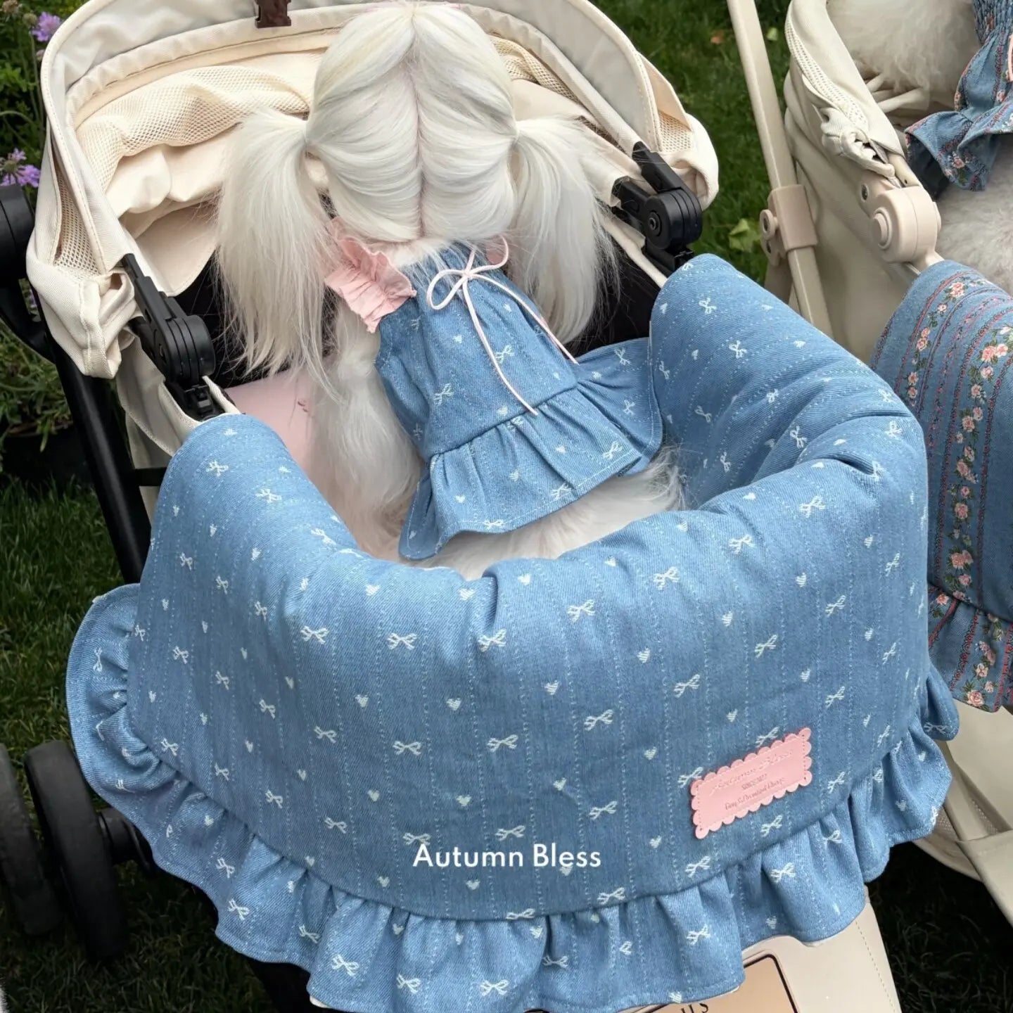 Autumn Bless Vintage Floral Denim Cart Guard