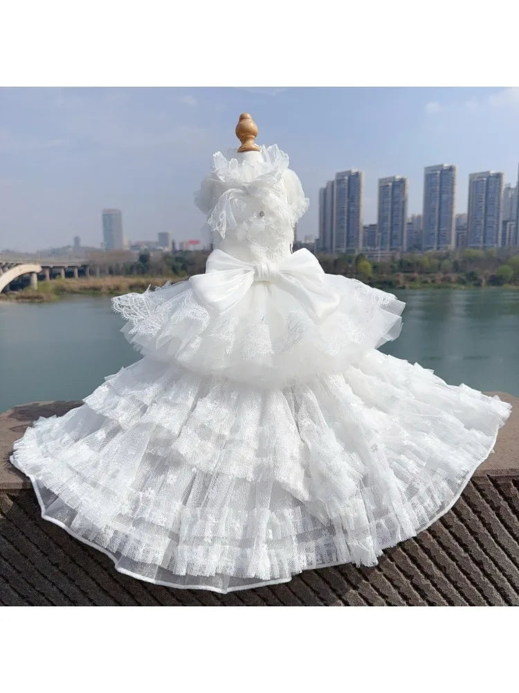 The Giselle - Premium Lace Pet Wedding Dress