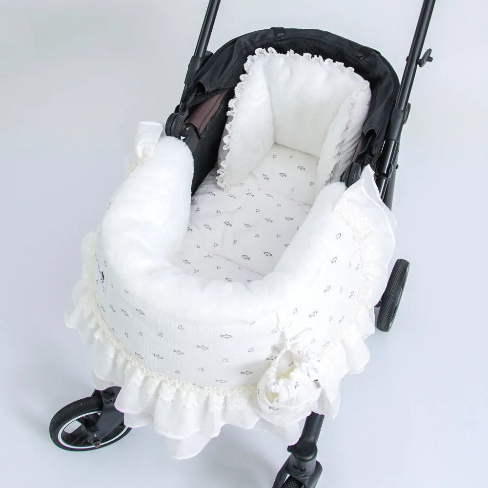White Lace - Dog Stroller Mattress Set