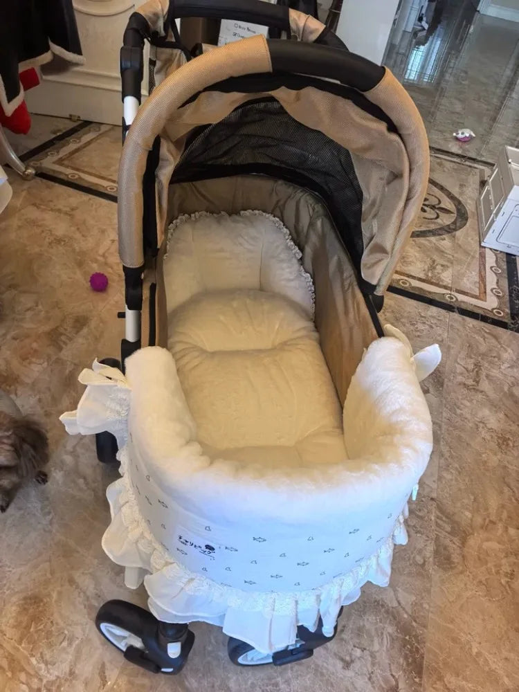White Lace - Dog Stroller Mattress Set