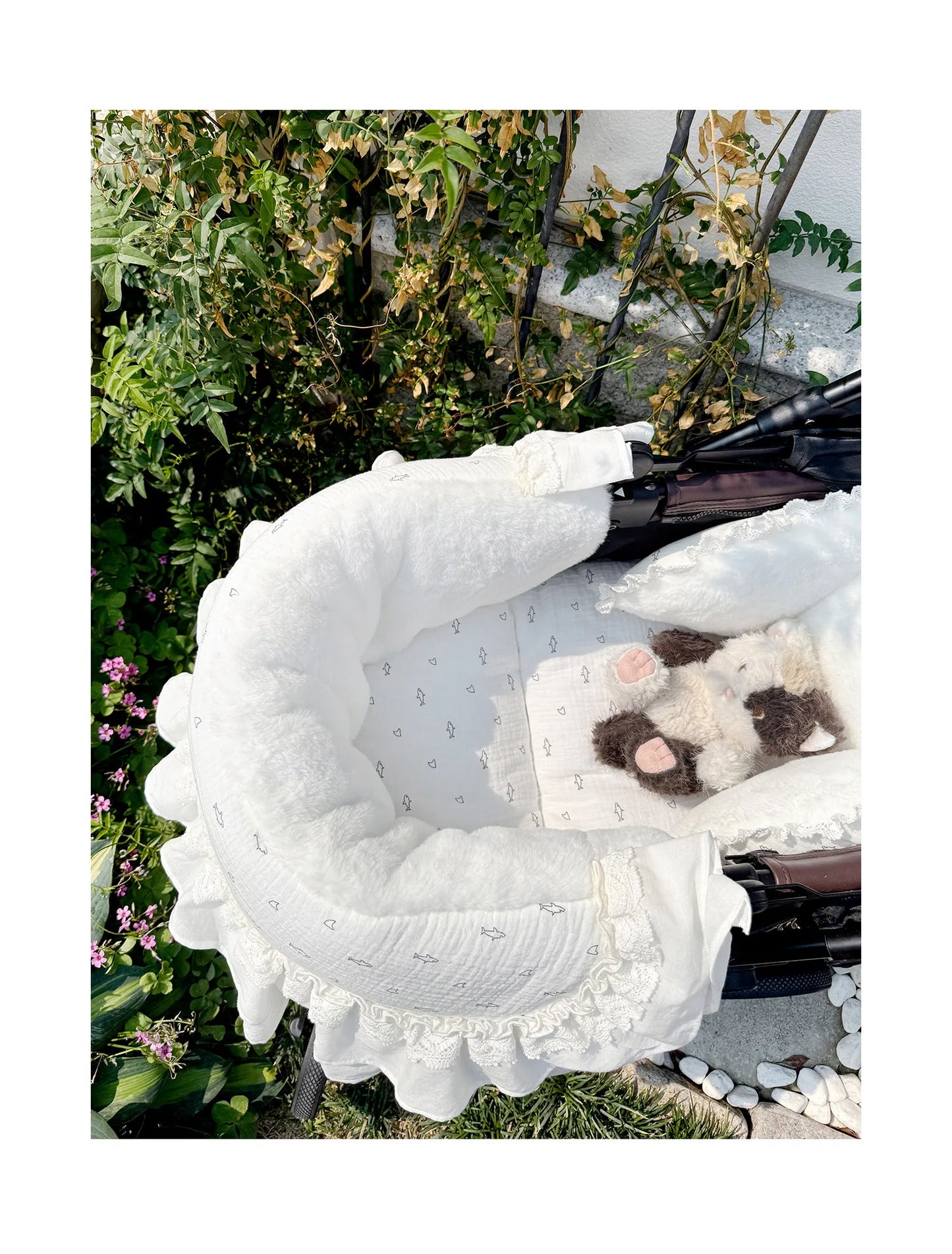 White Lace - Dog Stroller Mattress Set