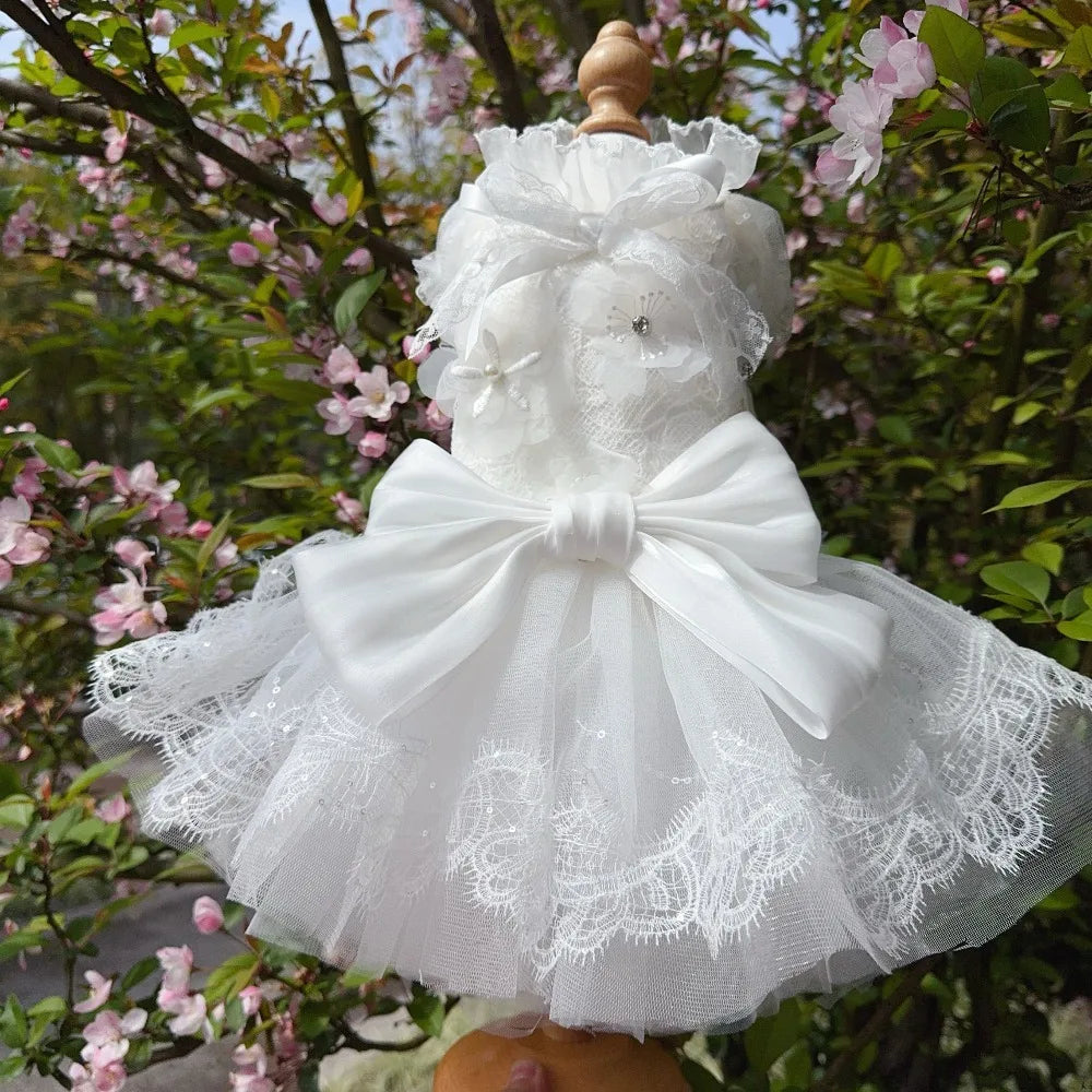 The Giselle - Premium Lace Pet Wedding Dress