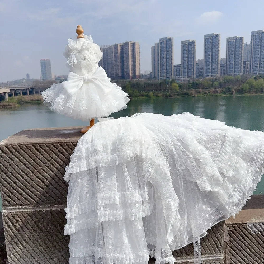 The Giselle - Premium Lace Pet Wedding Dress